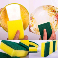 6pcs - Sponge Cuci Piring Ijo Kuning