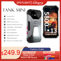Unihertz 8849 Tank Mini1 Rugged Mini Phone 4.3" Display Android 13, Helio G99 Octa Core, 24GB 256GB, 100MP Cameras, 5800mAh,IP68