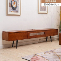 北歐實木電視櫃【酒紅色2米電視櫃】