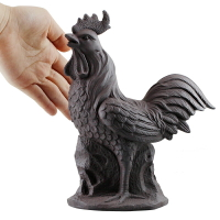 慈緣正堂 陶瓷雞擺件送禮 紫砂十二生肖雞動物家居新中式桌面金雞