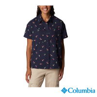 Columbia 哥倫比亞 女款-超防曬UPF50快排短袖襯衫-深藍 UAR09080NY / S23