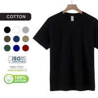 Baju T-Shirt Cotton Unisex Plain Tshirt Men Women Kemeja-T Lelaki Wanita Plus Size XS-5XL