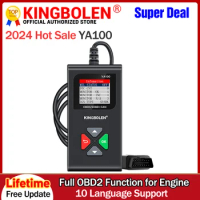 Kingbolen YA100 OBD2 Scanner Multilingual Car Diagnostic Tool check Engine Code Reaer Lifetime Free Update PK ELM327 LAUNCH 3001