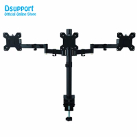 Fully Adjustable Triple Arm Three LCD LED Monitor Desk Stand Mount Bracket 360 degree Rotation 180 degree Pull Out Swivel Arm