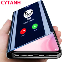 Mirror leather Flip Case For iphone X XS Max XR stand view book cover on the For apple iphone 6 7 8 plus smart phone funda