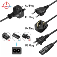 UK EU US AU Power Cords 1.2M C8 AC Plug Power Cable Extension Cords For PS4 Xbox PS5 CD Player Portable Radio Electrical Wires