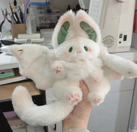 Terbang langit Big Bat arnab Plush Toy Kawaii haiwan kreatif Magical Spirit arnab Plush Doll White Bat Soft Stuffed mainan untuk kanak-kanak