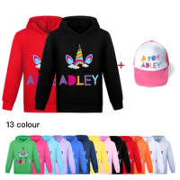 Anime A FOR ADLEY Clothes Kids Outwear Girls Hooded Sweatshirts Children Kawaii Pullover Coats Baby Boys Casual Hoodies+cap