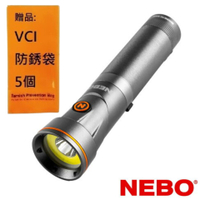 【NEBO】富蘭克林 多方向兩用手電筒-USB充電 300流明 IPX4 NEB-WLT-0023-G 強力磁吸底座、鋼質口袋夾