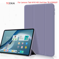 Case for Lenovo Tab M10 HD 2nd Gen TB-X306X/F 10.1 Inch Tri-fold Tablet Cover M10 X306 Stand Funda