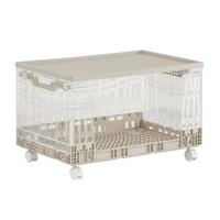 廠家批發可移動可摺疊雜物收納筐帶輪移動塑膠收納籃疊加式整理筐