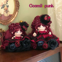 Original Lolita Red Soft Silk Wig Girl Plush 20cm 28cm Doll Body Toy Rose Skirt Game Cosplay Anime Bag Accessories Cute PDD