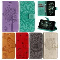 3D Embossed Pattern Flip Case For OPPO A38 A58 A78 Reno10 Reno 10 Pro Stand Leather Wallet Cover Card Holder Wrist Strap Etui