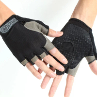 ถุงมือครึ่งนิ้ว Gym Fitness Anti-Slip Women Men Gel Pad Guantes Guantes Gym Cycling Fingerless Glove