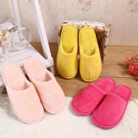 Mix Colors Coral fleece Men Women Cheap Disposable Hotel Slippers Cotton Slides Home Travel SPA Slipper Hospitality