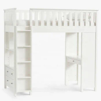 High Quality modern wooden children loft bunk bed with study table for kids