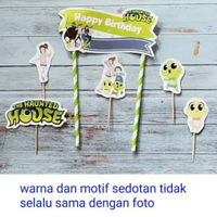 hiasan kue ulang tahun cake topper satu set tema Shinbi The Haunted House