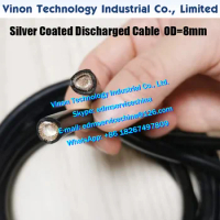 D=8mm Silver Coated Electrical Discharged Cable for wire cut edm machines. edm ground cable / edm discharge cable 8mm