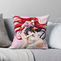 Akeno And Rias High School DxD Square Pillowcase Polyester Linen Velvet Zip Decor Sofa Seater Cushion Case