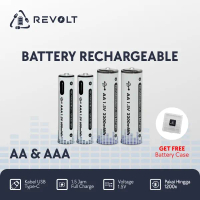 [PAKET HEMAT] Revolt - AA 2 Pcs + AAA 2 Pcs FREE Casing Baterai Isi Ulang 1.5V USB Type-C Tahan Lama