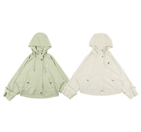 【蛇年最高折233】KANGOL 外套 米白 淺綠 連帽 短版 風衣外套 女 63521420-