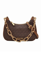 Michael Kors Michael Kors CORA MD ZIP POUCHETTE PVC paired with cow leather small women's shoulder crossbody bag 35S2G4CU1B BROWN