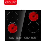 XEOLEO Commercial Four Stoves Built-in Ceramic Hobs Infrared Furnace Lightwave Oven Electric Heater Cook Machine Kicthen 1800W