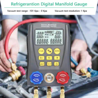Digital HVAC Temperature Tester Manifold Gauge Meter Pressure Gauge Refrigeration Digital Vacuum Pressure Manifold Tester Meter