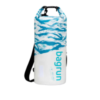 【Bagrun】虎斑迷彩防水包10L-晴空白、暗夜黑(防水袋 防水側背包 完全防水包 漂流袋 防雨包)