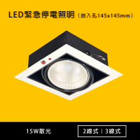 【光的魔法師】LED AR111緊急停電照明崁燈 2線/3線(15W 散光)