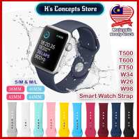 【Ready Stock】 Silicone Strap Smart Watch Band T500 T600 FT50 F10 W98 W26 W34 U78