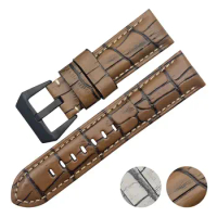 20mm 22mm 24mm 26mm Black Brown Genuine Leather Watchband Wristband For PAM Big Pilot Watch Garmin Fenix3 Strap