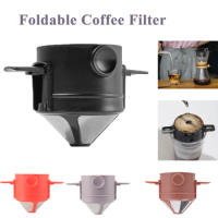 Portable Foldable Coffee Filter Stainless Steel Easy Clean Paperless Pour Over Holder Coffee Dripper Reusable Coffee Funnel