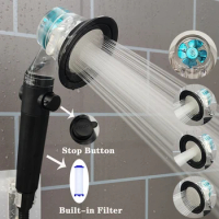 High Pressure Large Flow Shower Head 3 Modes Fan Spray Nozzle Massage Rainfall Filter Pressurized Shower Bathroom Accessories