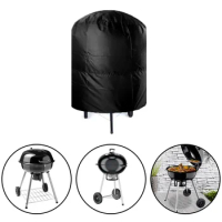 Outdoor Barbecue Grill Cover Duty Rain Protection Round BBQ Grill Black for Outdoor Dust Waterproof Weber Heavy Fabric