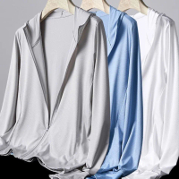 New Ice Silk Loose Sun Protection Jacket Lightweight Mesh Breathable Jacket Summer Solid Color Versa