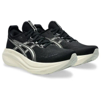 【asics 亞瑟士】慢跑鞋 男鞋 運動鞋 緩震 超寬楦 GEL-NIMBUS 27 4E 黑米白 1011B957-002