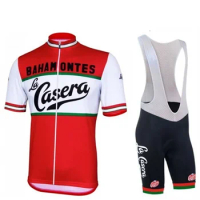 La Casera Bahamontes Retro Classic Cycling Jerseys Set Racing Bicycle Summer Short Sleeve Clothing Kit Maillot Ropa Ciclismo