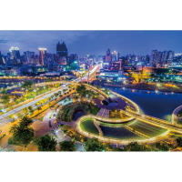 HC - 台灣製優質夜光拼圖1000片-寶島風情系列-愛河之心 1000Y-001