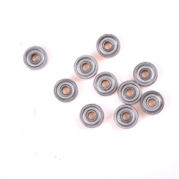 Set 10 keping bearing bola logam 606ZZ bersalut kedalam (shielded), berlubang dalam, saiz 6×17×6 mm