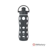 lifefactory 掀蓋玻璃水瓶650ml(AFCN-650-BK)黑色
