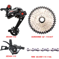 SENSAH MTB 11 Speed Groupset 11s 11-42/46/50T Cassette Shifter Rear Derailleur Bike Chain 4 Kits Set For Shimano SRAM