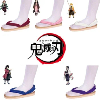 22 Anime Demon Slayer Cosplay Shoes Kimetsu No Yaiba Kamado Tanjrou Clogs Sandals Kamado Nezuko Geta Kochou Shinobu Flip Flops