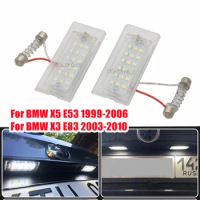 2X White CANbus LED Number License Plate Light Lamp For BMW X5 E53 1999-2006 X3 E83 2003-2010