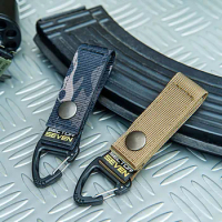 UTX Tactical Multipurpose Triangle Hanging Buckle Nylon Webbing Belt Fast Single Point Hook Outdoor Survival Keychain EDC Tools