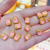 1pcs Pure 24K Yellow Gold Bracelet 3D Hard Gold 999 Gold Bunny Pink Bracelet Cute Bracelet