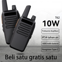 HT T62 Walkie Talkie Two Way Radio Wailkie-Talkie Long Range 10W Panggilan Frekuensi Tinggi Handy Ta