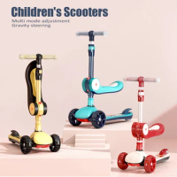2-1 Skateboard Children'S Scooters 3-14Y Gravity Steering Baby Car Kids' Balance Bikes Can Ride Skateboard Gift Toy For Children