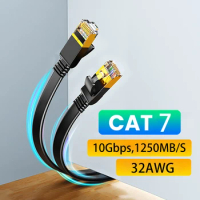 Cat 7 Ethernet Cable Cat7 High Speed Flat Gigabit STP RJ45 LAN Cable 10Gbps 1250MB/S Network Cable Patch Code Router Ethernet