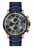 T5 T5 - Jam Tangan Pria - Rosegold Blue - Stainless Steel Bracelet - H3804G-B